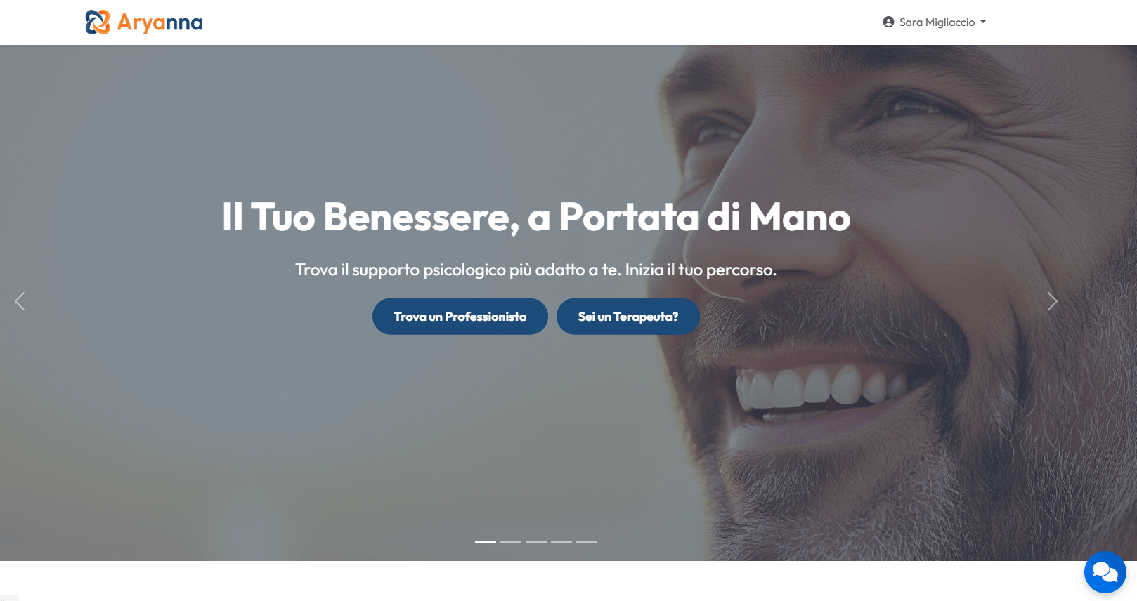 Mockup Interfaccia Aryanna.online